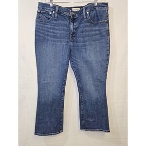 Madewell Mid-Rise Kick Out Women's Jeans Size 16W ( 33 x 26 ) Blue Denim Stretch